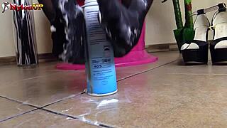 i cum hard from brunette's pantyhose footjob