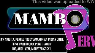 Amazonian Indian cutie Nick Niquita perfect body endures first double penetration anal ATM monster BBC