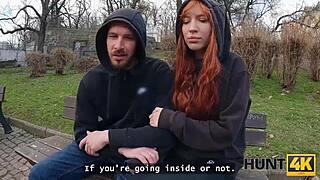 Hunt4k picks up big-titted redhead stranger for outdoor POV pussy pounding