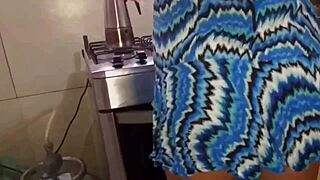 horny housewife takes fat cock pounding before kitchen chores