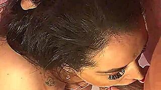 Angel Lima's tight ass takes huge cock anal with cum mouthful