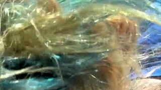 Blonde risks public facial sucking stranger cock midday