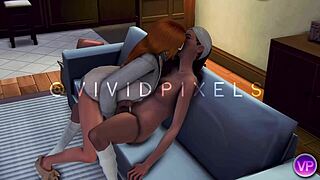 i surprise my girl with futa cock during cozy movie night sims