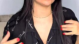 beautiful college girl stuffs lingerie pearls into fat pussy