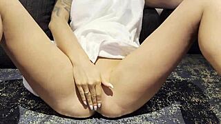 Monika Fox shaves her wet pussy then masturbates, fingers ass and squirts hard in hotel shower