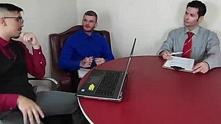 Office Trailer Slut Craves Bareback Double Penetration Orgy