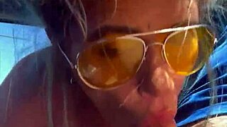 Blonde risks public facial sucking stranger cock midday