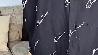 beautiful college girl stuffs lingerie pearls into fat pussy