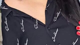 beautiful college girl stuffs lingerie pearls into fat pussy