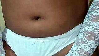 thai ladyboy shemale teases in erotic white panty bra