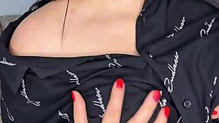beautiful college girl stuffs lingerie pearls into fat pussy