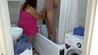 Mature Big Tits Milf Blows Cock Then Takes Hard Bathroom Anal