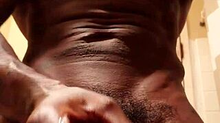 hallelujah johnson worships that massive black hairy cock