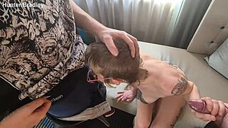 Rosa Rosebud slurps POV double blowjob piss slut fest