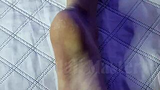Redhead Grinds Feet On Cock Before Sucking It All Down