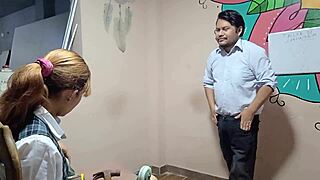 Peruvian schoolgirl gets hardcore pussy pounded during carpentry class surprise