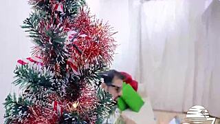 brazilian slutty mummy claus fucks good boy christmas