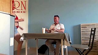 naked waitress lets guest eat from her navel