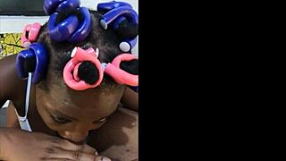 Pretty Ebony Cumslut Craves Hot Milk Explosion on Face