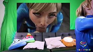 so turned on by slutty blonde cosplay girl deepthroating cock