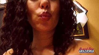 curly haired brunette lexxie yields to pounding sex machine