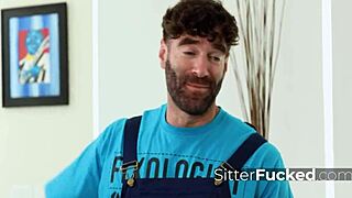 handyman pops petite redhead naomi ryder's tight virgin pussy