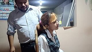 Peruvian schoolgirl gets hardcore pussy pounded during carpentry class surprise