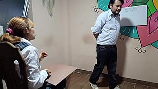 Peruvian schoolgirl gets hardcore pussy pounded during carpentry class surprise