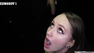 damn lizzie swallows 12 insane cumshots at gloryhole 💦🔥