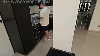 hey best friend's horny wife sneaks blowjob on my cock when he's away