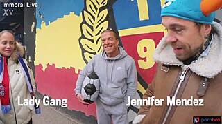 swapping orgy erupts with crazy czech fans lady gang jennifer mendez