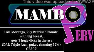 Lola Morango's Brazilian Blonde Ass Takes Triple DAP Anal