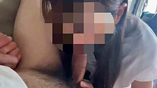 early morning park car sex tongue licks cock before creampie inside