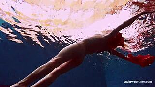 Slim Russian Teen Dives Into Pool For Underwater Pussy Play