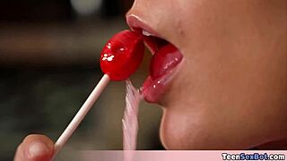 charlotte's petite mouth slurps sloppy wet on throbbing cock