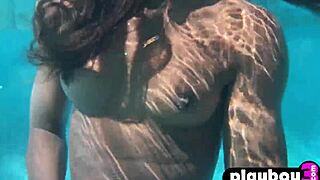 Ana Foxxx Poses Lingerie Poolside Fingers Petite Pussy