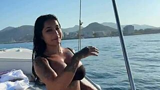 Wild boat sex ride leads to massive creampie explosion deep in Yasmina Khan's juicy ass!