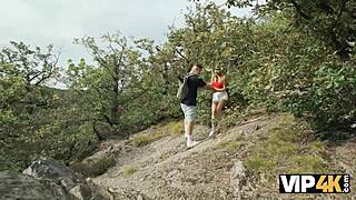 young beauty takes rough double huge cock pounding as husband watches