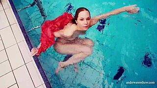 Slim Russian Teen Dives Into Pool For Underwater Pussy Play