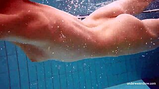 Slim Russian Teen Dives Into Pool For Underwater Pussy Play