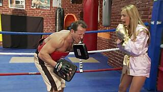 boxing teacher rams monster cock deep in milf's ass during ring fuck