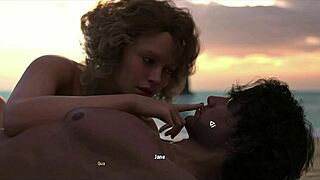 jane gets beach quickie pussy fuck lesson from unfaithful friend