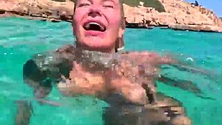 summer mallorca tease: busty blonde cameron cohen's wet pussy grind!