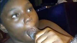 Darkchocolatebarbie's Intense Blowjob Devours Big Black Cock Before Explosive Facial Cumshot!