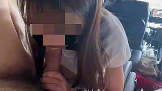 early morning park car sex tongue licks cock before creampie inside