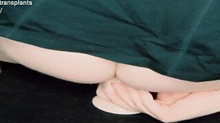 hey, watch this trans babe bounce on huge dildo riding to squirting orgasm?