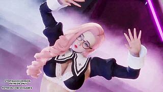 seraphine shakes that sexy kpop ass in uncensored hentai dance mmd 🔥💃