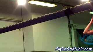 Athletic lesbian dominatin me durin wrestlin so hot