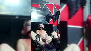 Bondage anal plug stretches huge mature ass