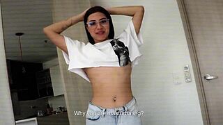 petite ebony latina teen rides big cock in hardcore cowgirl homemade